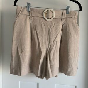 Rachel Zoe Textured Beige Shorts